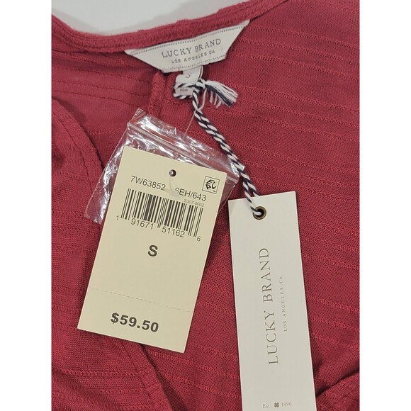 ALK Women's Small Lucky Brand Rose Surplice Long Sleeve Blouse Shirt Top NEW NWT - Picture 8 of 10